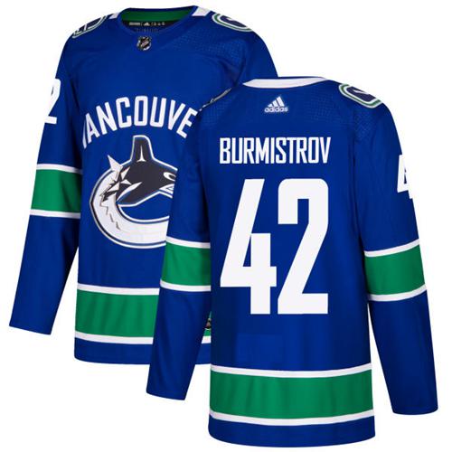 Adidas Men Vancouver Canucks #42 Alex Burmistrov Blue Home Authentic Stitched NHL Jersey